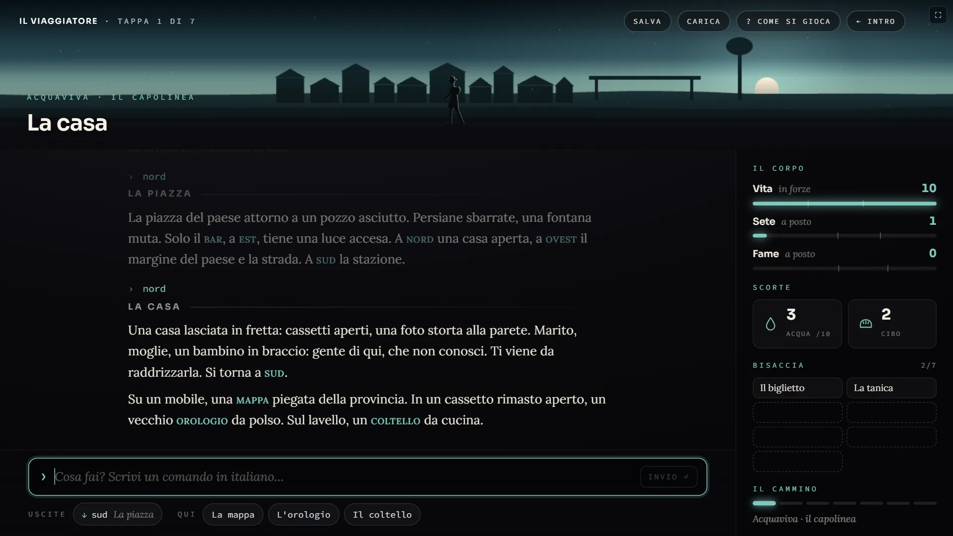 La casa abbandonata: la descrizione parla di una mappa su un mobile